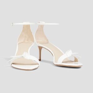 Alexandre Birman Clarita Double 60MM Patent Leather Sandals White NWT $595 EU37